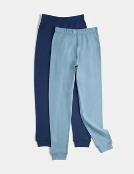 Pack Thermal Leggings (2-14 Yrs) Navy Mix male - M&S - FashionsVida