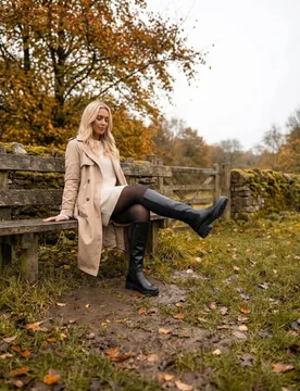 Women's Aurelia Zip Up Knee High Boots in Black Size: 3 - Black - Size: 3 - IKRUSH - FashionsVida