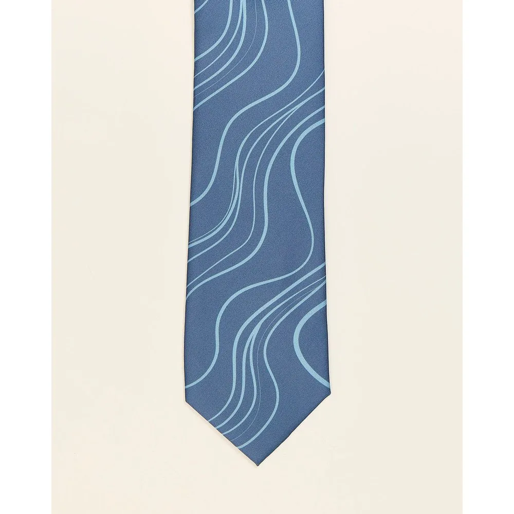 Corbata de hombre estampada azul petróleo - PuroEgo - FashionsVida
