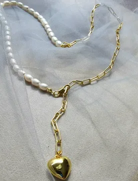 Simple Oval Freshwater Pearl Splice Curb Chain Love Dangle Y Shape Temperament Retro Tassel Necklace Sweater Chain Pendant Craft - Aliexpress - FashionsVida