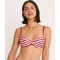 Top de bikini de mujer, moldeador con foam con aro, colección sailor
