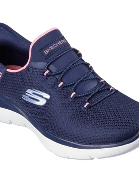 Summits Diamond Dream Textile Womens Navy/pink Trainers - Size Uk 4 - Skechers - FashionsVida