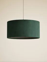 Velvet Oversized Ceiling Lamp Shade Forest Green