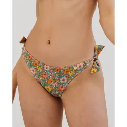 Braga de bikini clásica con lazos y estampado de flores