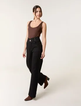 High Waisted Jeans - 12 / BLACK - female - Blue Vanilla - FashionsVida