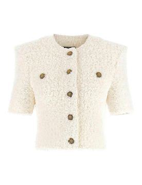 Balmain Cardigan in tweed plumetis