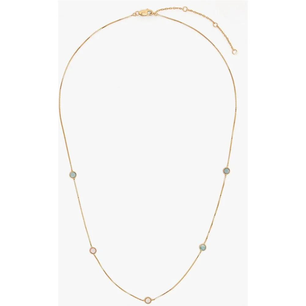Collar de plata de ley con baño de oro de 18 k corto con circonitas - Parfois - FashionsVida
