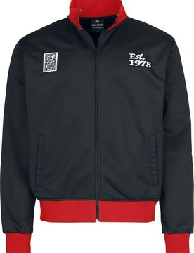 Trainingsjacke - Soccer Trackjacket - S bis 5XL - für Männer - Größe 3XL - schwarz/rot - EMP exklusives Merchandise! - Männer - male