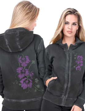 Kapuzenjacke - Pink Orchid's Woman's Hoodie Zip Firenze Oil Dye - M - für Damen - Größe M - anthrazit - Frauen - female - Outer Vision - FashionsVida
