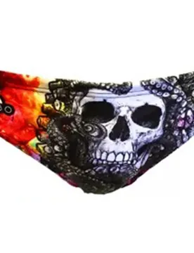 Octopus Skull Swimming Brief Orange 5XL Men - TURBO - FashionsVida