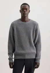 Rundhals Pullover Uni, Grau XL
