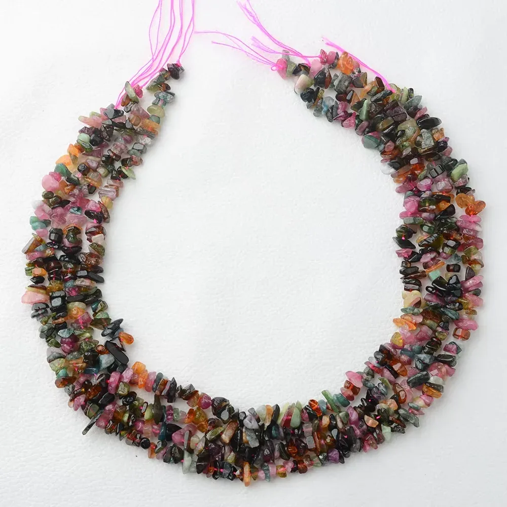 Strands Natural multicolour Tourmaline Rough Material Chips Beads 6~8mm - Aliexpress - FashionsVida