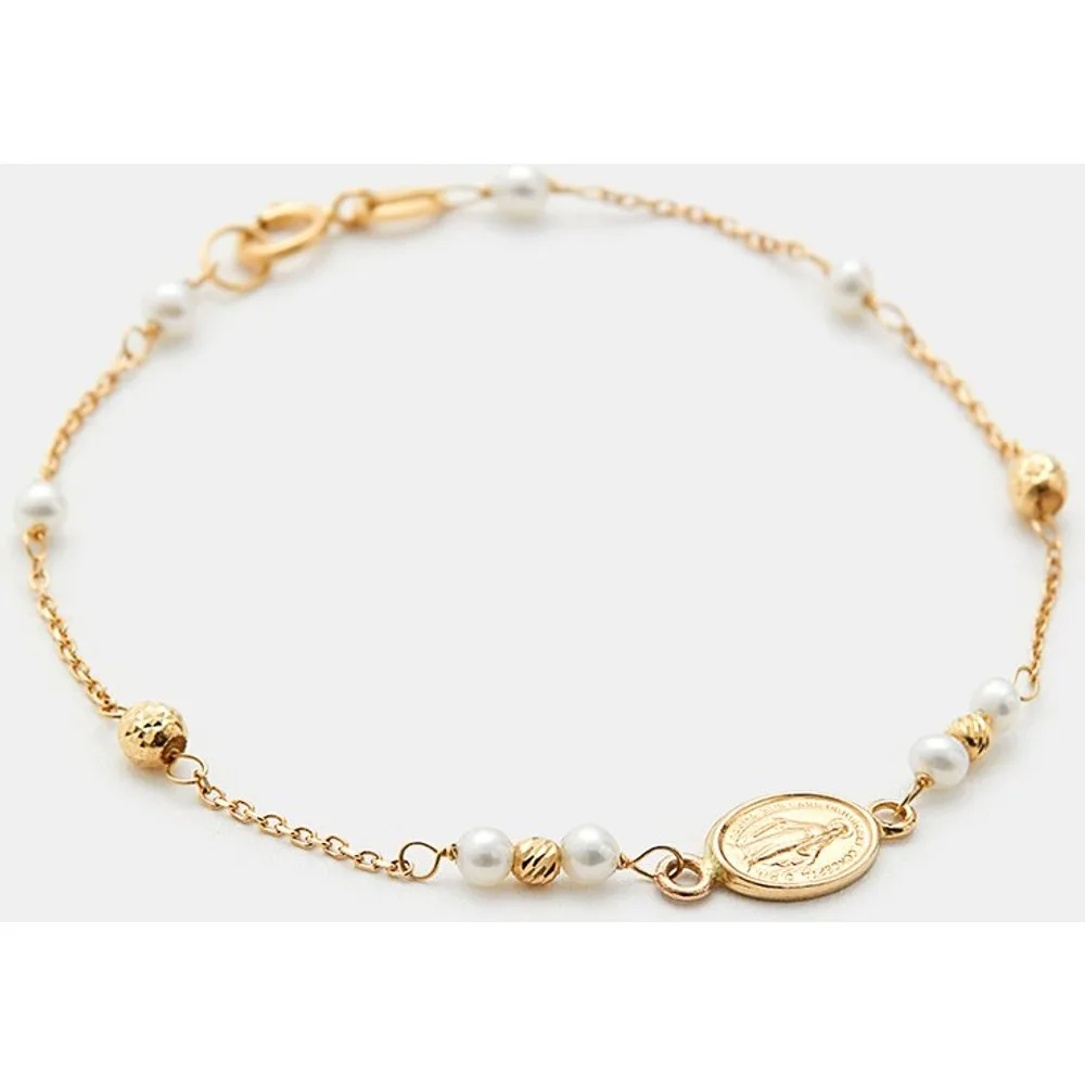 Pulsera Virgen de oro y perla - El Corte Inglés - FashionsVida