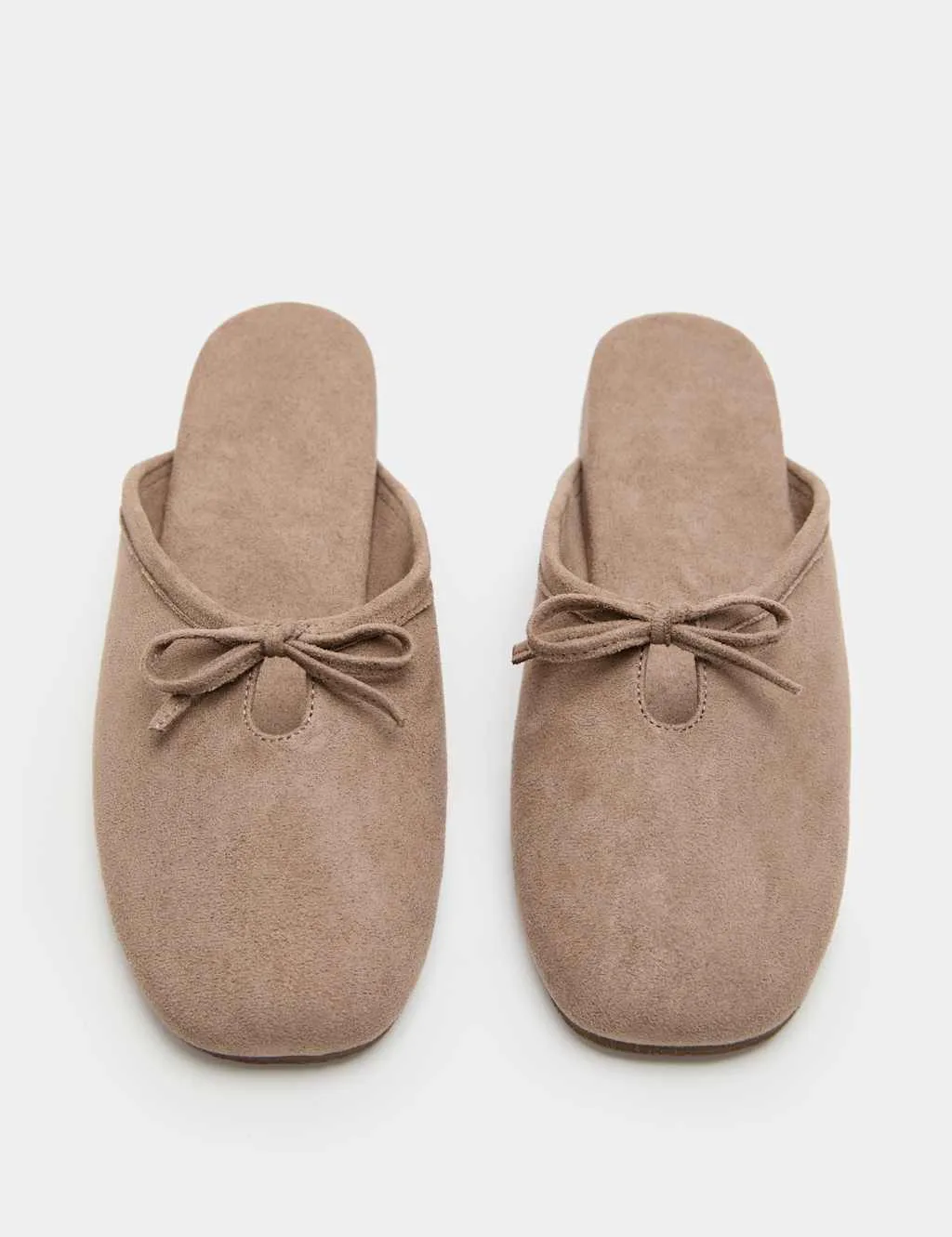 M&S Bow Mule Slippers Taupe female - M&S - FashionsVida
