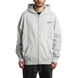 Belmonte Oversized Zip Hoodie Washed Fog Grey L Herren