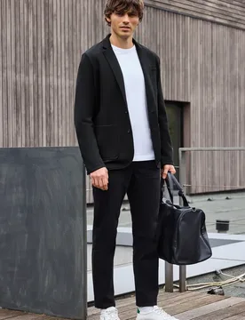 Street One Piqué Jersey Sakko male Schwarz - Street One MEN - FashionsVida