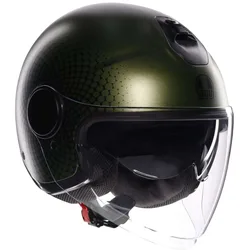 Casco Moto Jet ETERES ANDORA Opaco Verde Nero taglia S