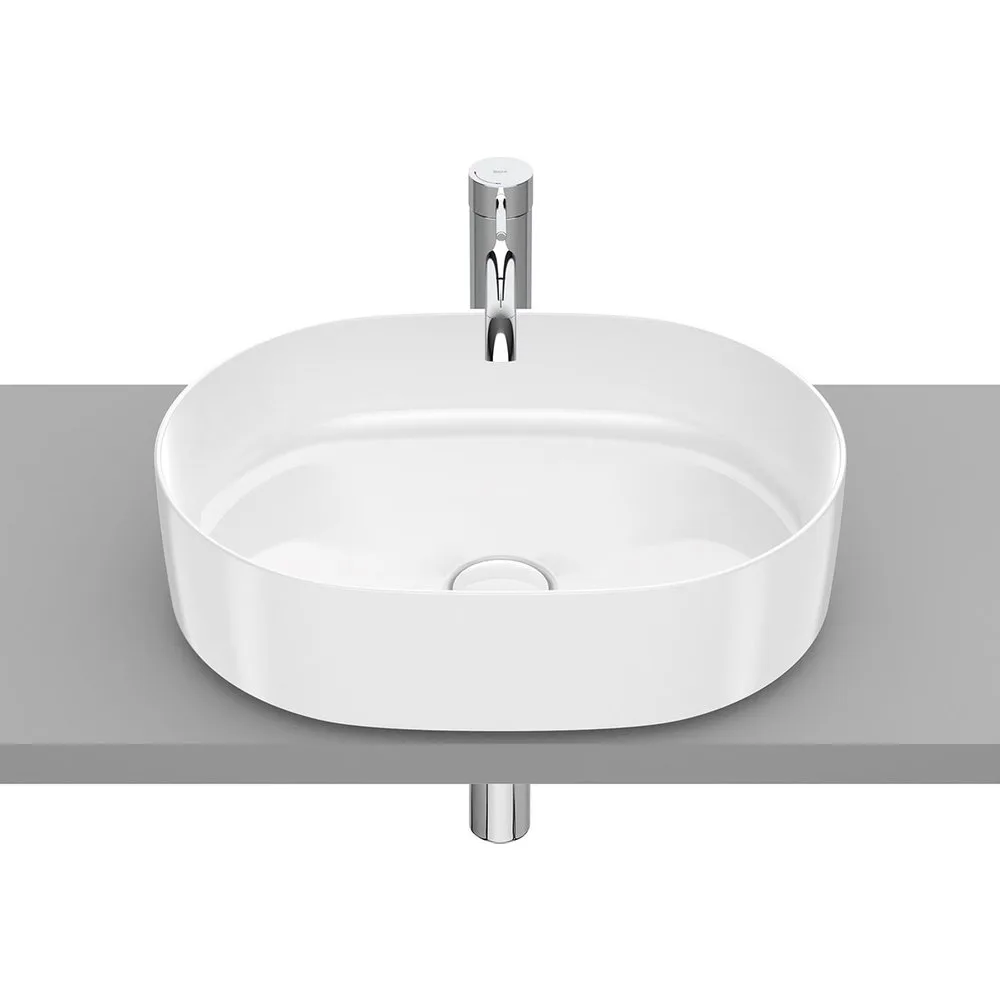 Lavabo ovalado sobre encimera de porcelana Round - Roca - FashionsVida
