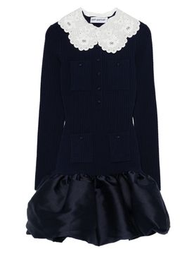 Scalloped Collar Pocket Mini Dress
