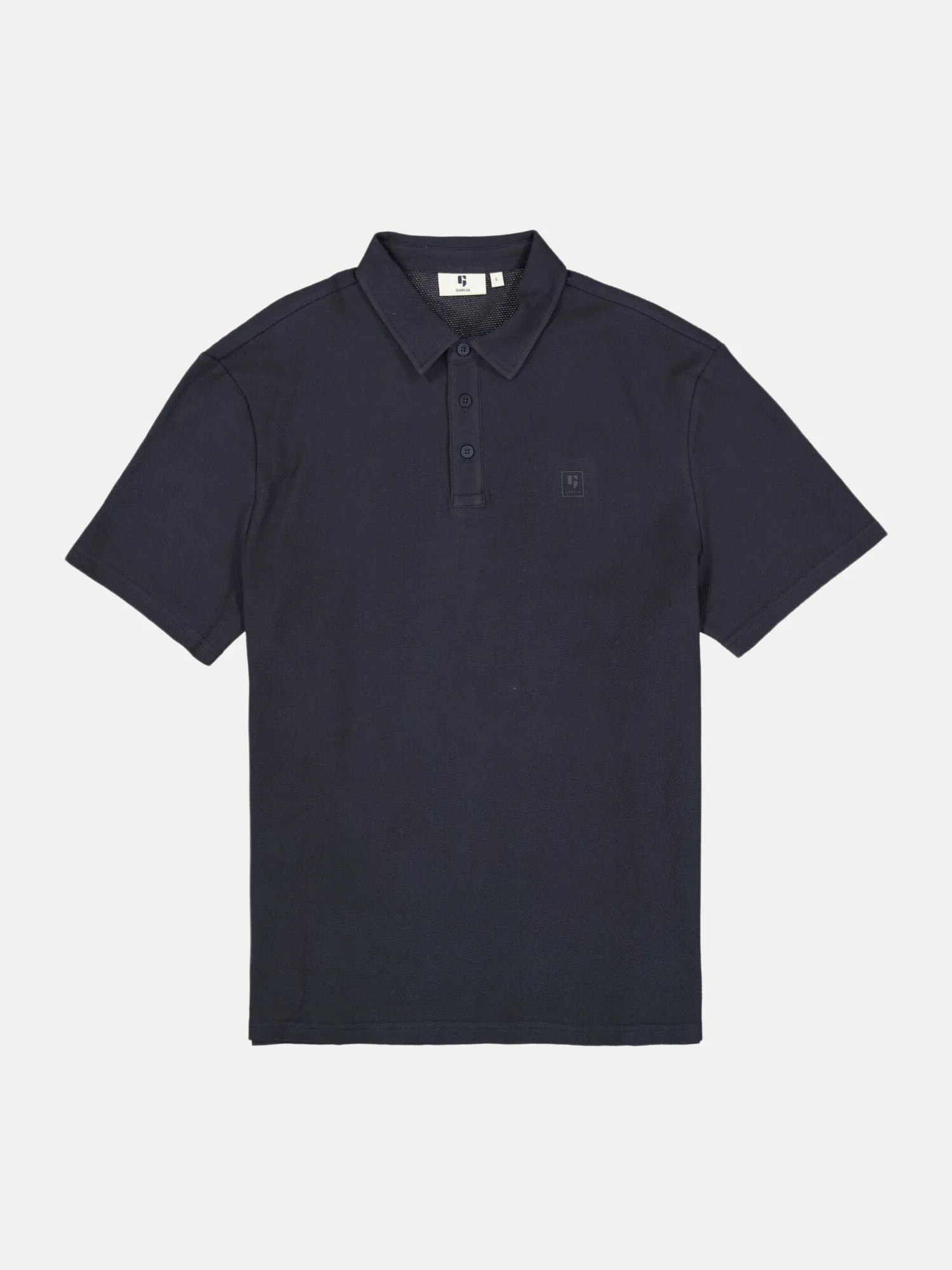 Pique Poloshirt mit Brustlogo Schwarz L - Garcia - FashionsVida