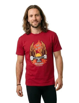 T-shirt à Manches Courtes Ride Free Cardinal Red L - Independent - FashionsVida