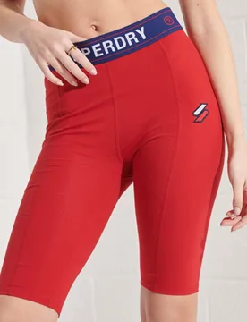 Superdry Damen Sportstyle Essential Radlershorts Rot - Größe: 36 - 34.99 - FashionsVida