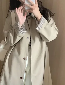 Trench Coats Women Casual Long Jacket Solid Button Turn Down Collar Long Sleeves Single Breasted Loose Office Lady 2025 Autumn - Aliexpress - FashionsVida