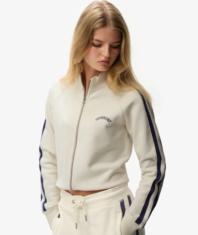 Superdry Damen Athletic Essentials Logo Trainingsjacke White - Größe: 38 - 74.99 - FashionsVida