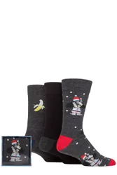 Mens 3 Pair SOCKSHOP Wildfeet Winter Wonderland Christmas Cube Gift Boxed Socks Gorilla 7-11 Mens - Multi Coloured - Size: 7-11 Mens
