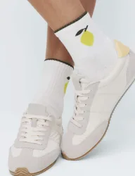 Pack Cotton Rich Lemon Ankle High Socks White Mix female