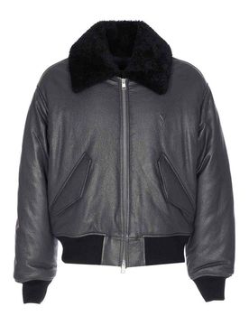 Chiusura a zip Bomber in pelle nera