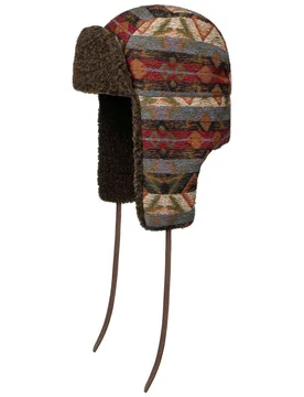 Jacquard Bomber Aviator Hat by - blue-red - Size: S (54-55 cm) - Stetson - FashionsVida
