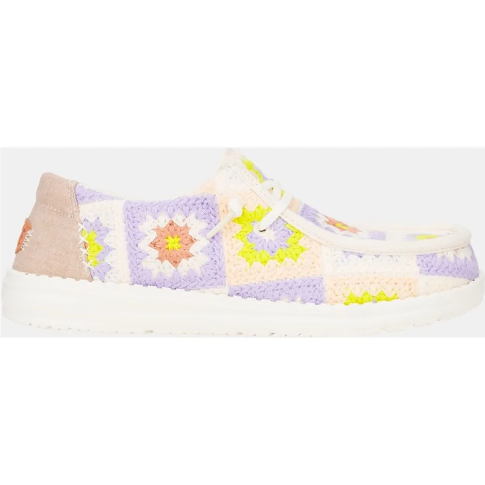Zapato de cordones de mujer en algodón y crochet - HeyDude - FashionsVida