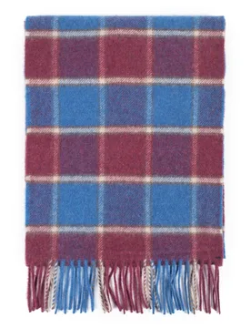 Pack Red & Bright Blue and Made In Scotland Check 100% Cashmere Scarf Unisex One Size - - Multi Coloured - Size: One Size - Great & British Knitwear - FashionsVida