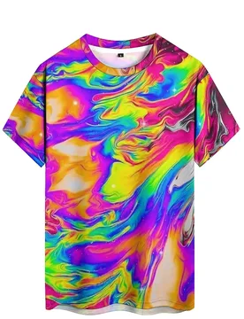 Men's 3D printed short sleeved T-shirt with ethnic style design, suitable for vacation travel and leisure, breathable and comfor - Aliexpress - FashionsVida