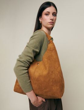 Pologi-1 bolso hobo grande efecto ante con neceser extraíble