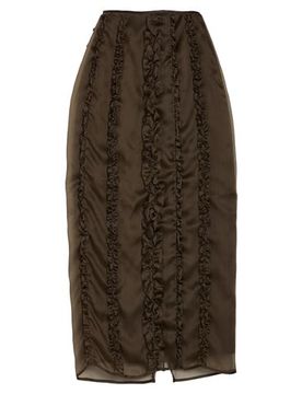 Falda midi Mujer Marrón 38 Mujer