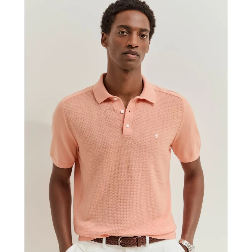 Polo de hombre de manga corta de punto de algodón en - Lion of Porches - FashionsVida