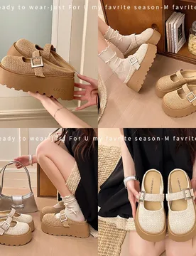 Women Platform Mules Closed Toe Buckle Strap Slip On Clogs 2026 Summer Linen Canvas Casual Wedge Sandals for Daily Outdoor Wear - Aliexpress - FashionsVida