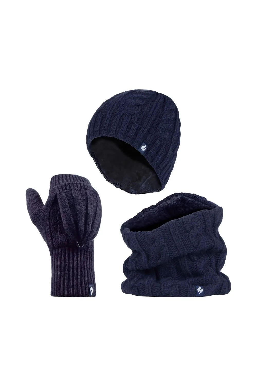 Hat, Neck Warmer Gloves Ladies Winter Set - - Size: ONESIZE - Heat Holders - FashionsVida