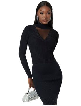 Maglioncino nero con strass Alice W5RR15 Z2Y50 JBLK