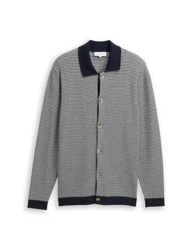 Striped polo jacket male