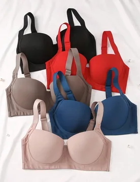 Piezas de sujetadores sin costuras de talla grande MIMILEMON, sujetadores minimalistas lisos con elevación y soporte - Shein - FashionsVida
