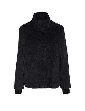 Jacke in Felloptik schwarz 40 damen
