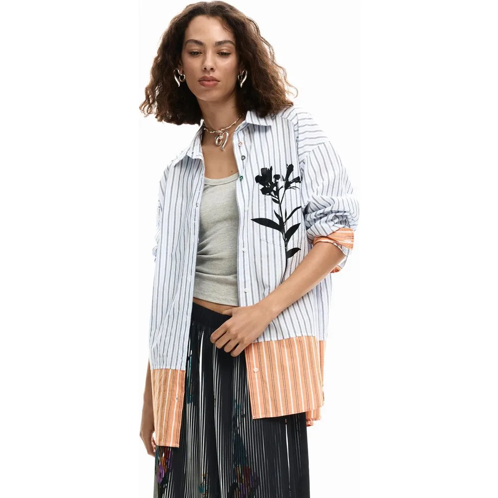 Camisa de mujer larga rayas - Desigual - FashionsVida