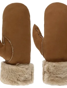 Fiona Leather Gloves by - brown - Damen - Size: 7 1/2 HS - Pearlwood - FashionsVida