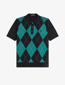 ARGYLE KNITTED SHIRT male - M - FashionsVida