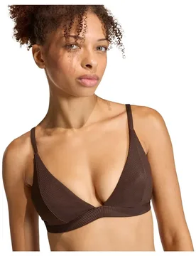 Iconisea Ribbed Padded Triangle Bikini Top Aurora Coffee 42 Women - Adidas - FashionsVida