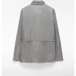 Chaqueta de hombre sahariana en lino engomado