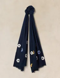 Embroidered Scarf Navy Mix female